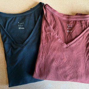 A New Day Long Sleeve V-neck TShirts (Set of 2)